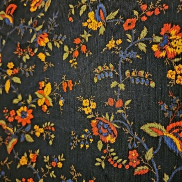 Madewell • Ruffled Tiered Sleeve Floral Blouse Navy Climbing Vine Women's Small - Picture 6 of 9